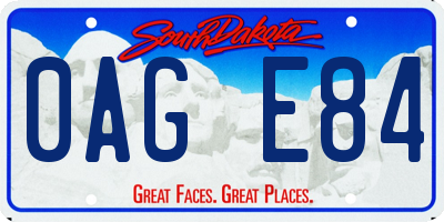 SD license plate 0AGE84