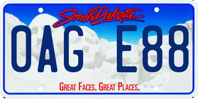 SD license plate 0AGE88