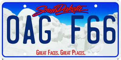 SD license plate 0AGF66