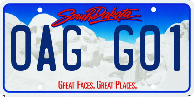 SD license plate 0AGG01