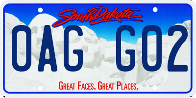 SD license plate 0AGG02