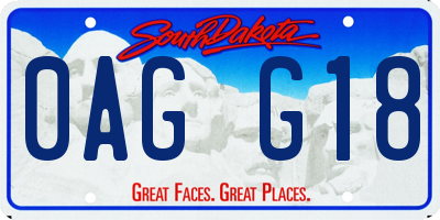 SD license plate 0AGG18