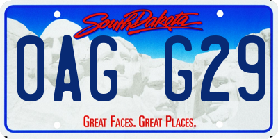 SD license plate 0AGG29