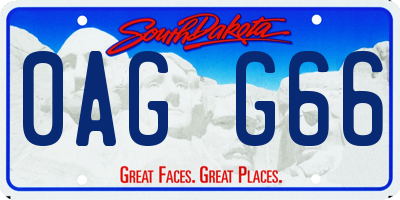 SD license plate 0AGG66