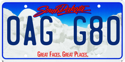 SD license plate 0AGG80