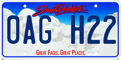 SD license plate 0AGH22