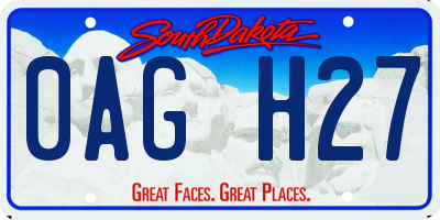 SD license plate 0AGH27