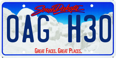 SD license plate 0AGH30