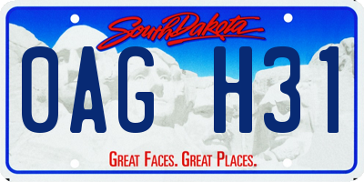 SD license plate 0AGH31