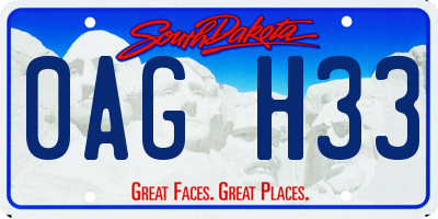 SD license plate 0AGH33