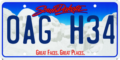 SD license plate 0AGH34