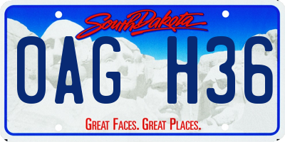 SD license plate 0AGH36