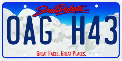 SD license plate 0AGH43