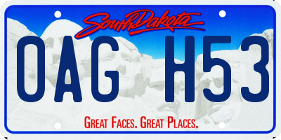 SD license plate 0AGH53