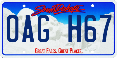 SD license plate 0AGH67