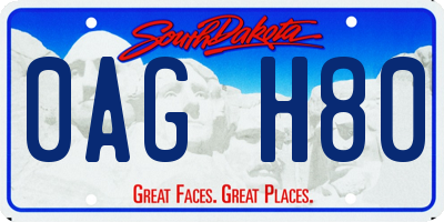 SD license plate 0AGH80