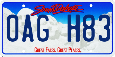 SD license plate 0AGH83