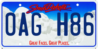 SD license plate 0AGH86