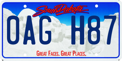 SD license plate 0AGH87