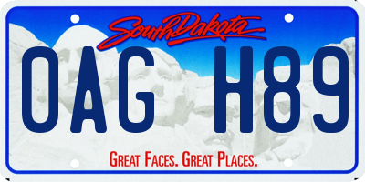 SD license plate 0AGH89