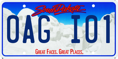 SD license plate 0AGI01