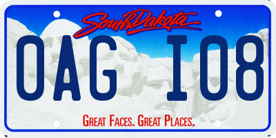 SD license plate 0AGI08