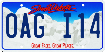 SD license plate 0AGI14