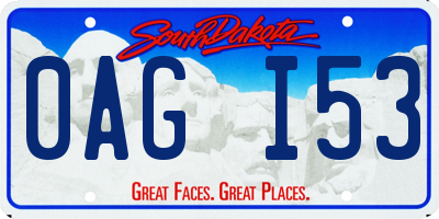 SD license plate 0AGI53