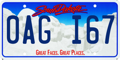 SD license plate 0AGI67
