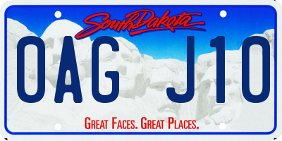 SD license plate 0AGJ10