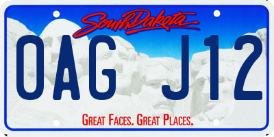 SD license plate 0AGJ12