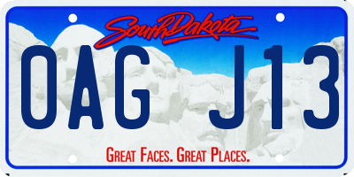 SD license plate 0AGJ13