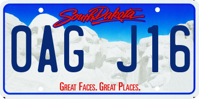 SD license plate 0AGJ16