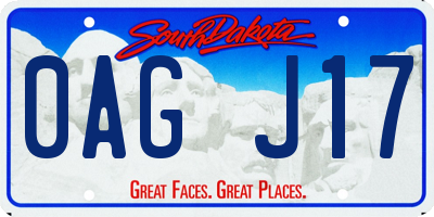 SD license plate 0AGJ17