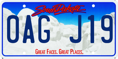 SD license plate 0AGJ19