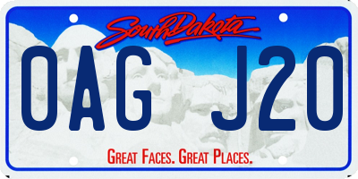 SD license plate 0AGJ20