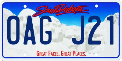 SD license plate 0AGJ21