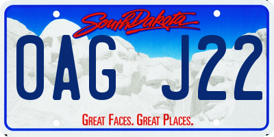 SD license plate 0AGJ22