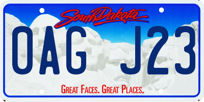 SD license plate 0AGJ23