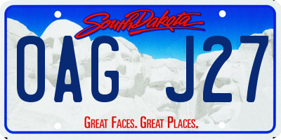 SD license plate 0AGJ27