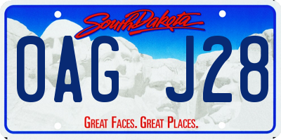 SD license plate 0AGJ28