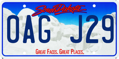 SD license plate 0AGJ29