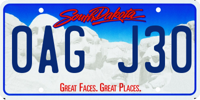 SD license plate 0AGJ30