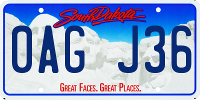 SD license plate 0AGJ36