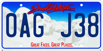 SD license plate 0AGJ38