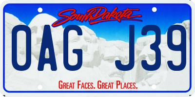 SD license plate 0AGJ39