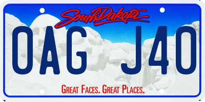 SD license plate 0AGJ40