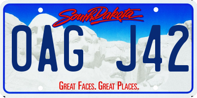 SD license plate 0AGJ42