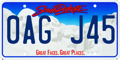 SD license plate 0AGJ45