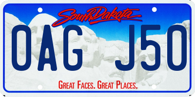 SD license plate 0AGJ50